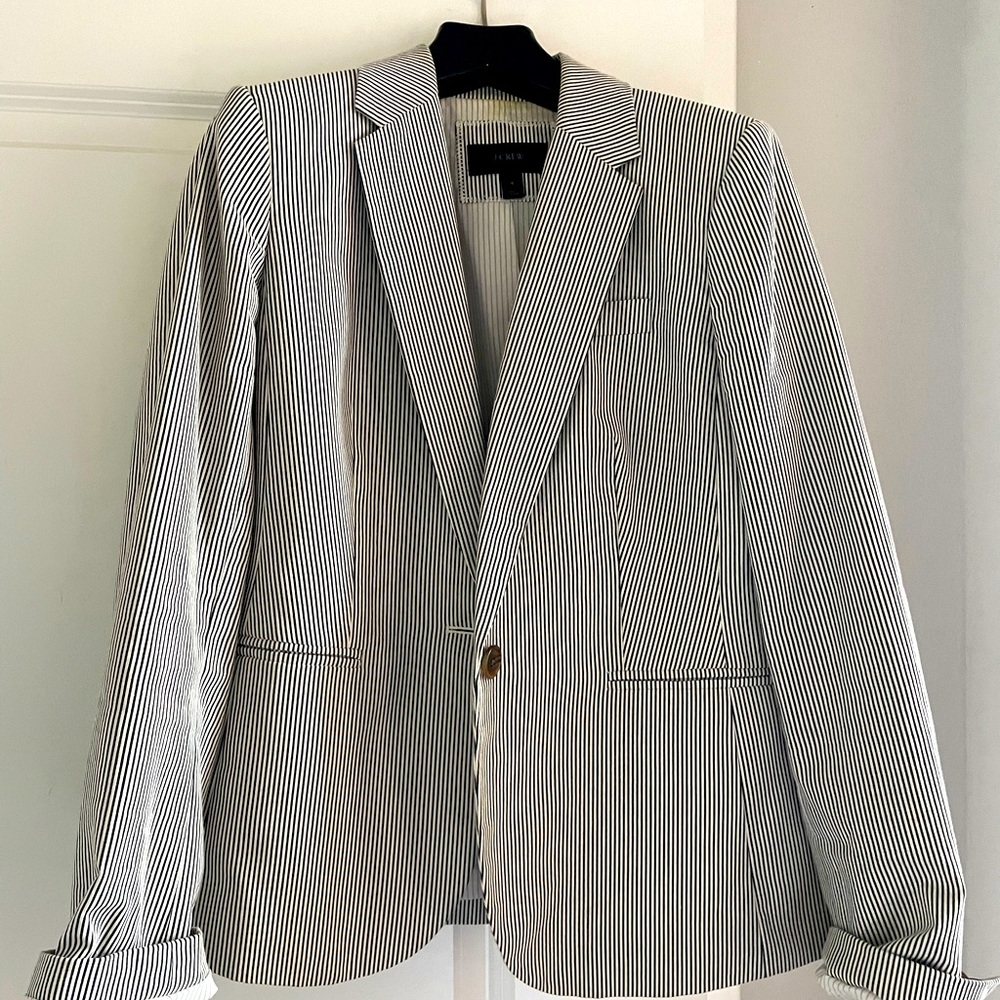 J Crew striped blazer size 6